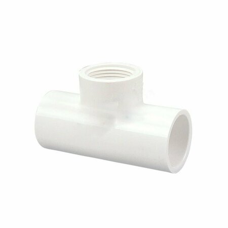 AMERICAN IMAGINATIONS 1 in.x 0.75 in. White Plastic PVC Reducing Tee AI-38262